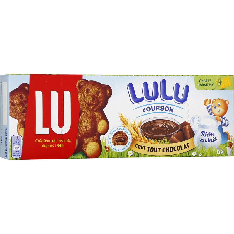 L'ourson Lulu goût tout chocolat x5 150g - LU