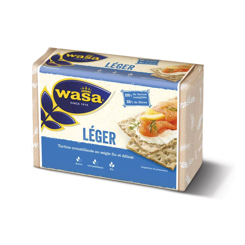خبز محمص مقرمش مع الجاودار الناعم والرقيق، 270 جرام - WASA