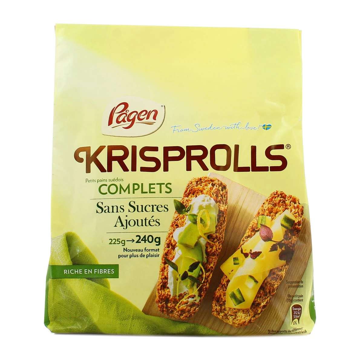 Panini Svedesi Integrali Senza Zuccheri Aggiunti, 240g - KRISPROLLS