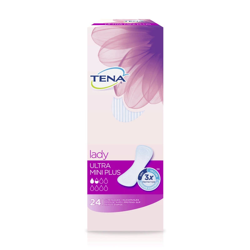 Ultra Mini Plus Discreet Urinary Leak Panty Liners x24 - TENA