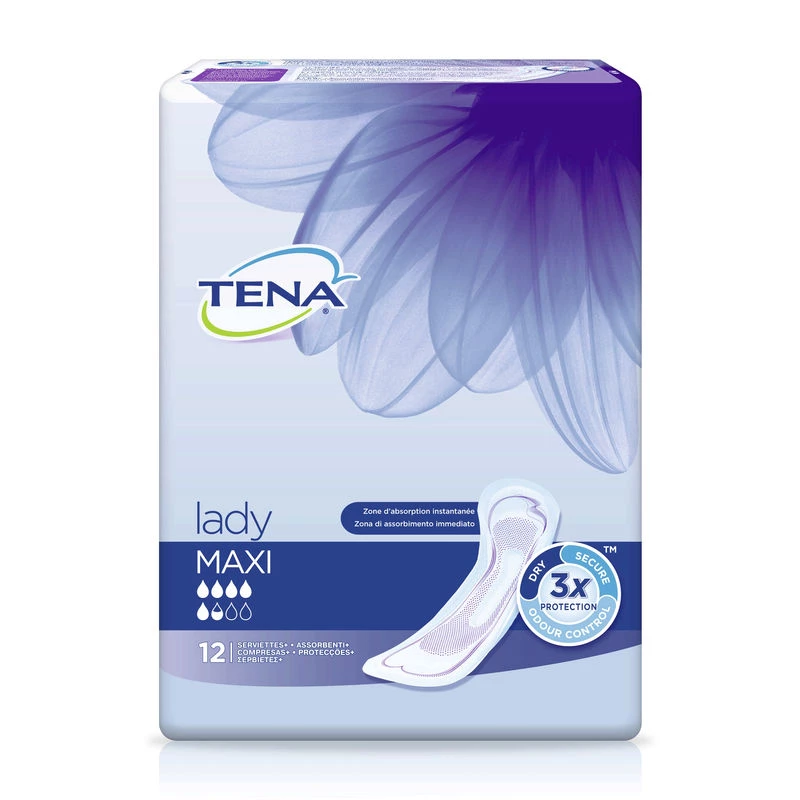 Maxi Discreet Urinary Leak Sanitary Towels x12 - TENA