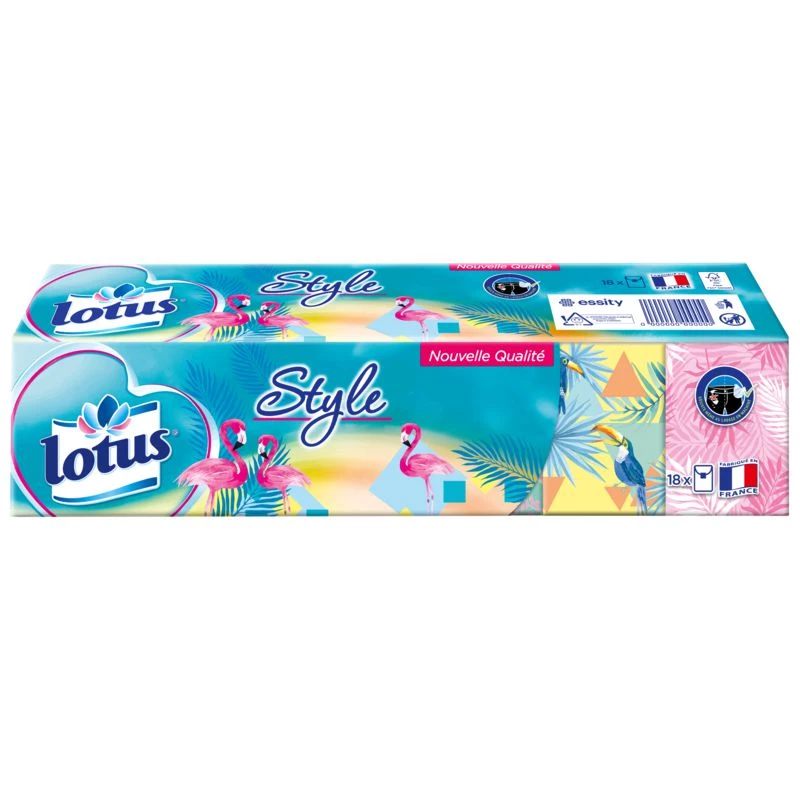 Mouchoirs étuis compact style x18 - LOTUS