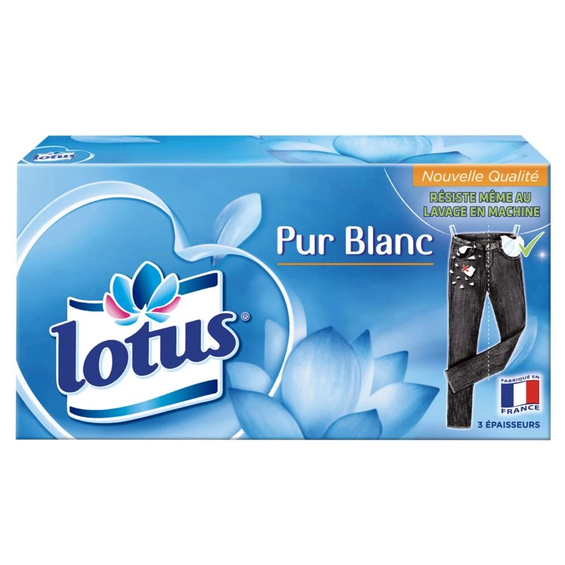 Mouchoirs pur blanc x90 - LOTUS