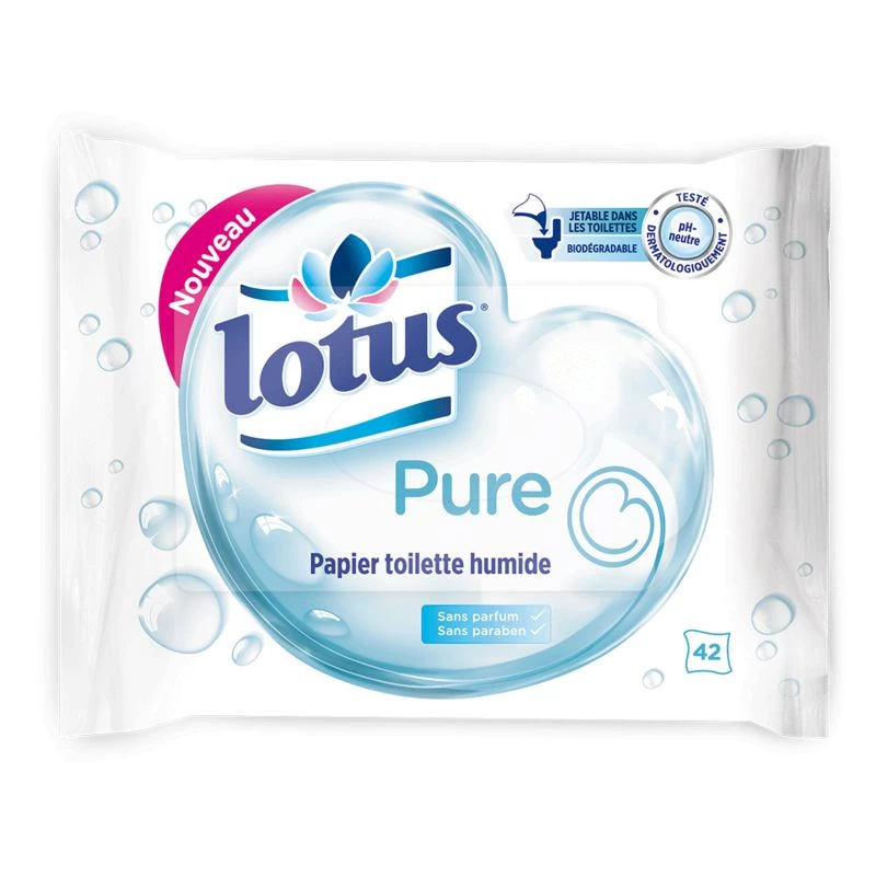 Reines nasses Toilettenpapier x42 - LOTUS