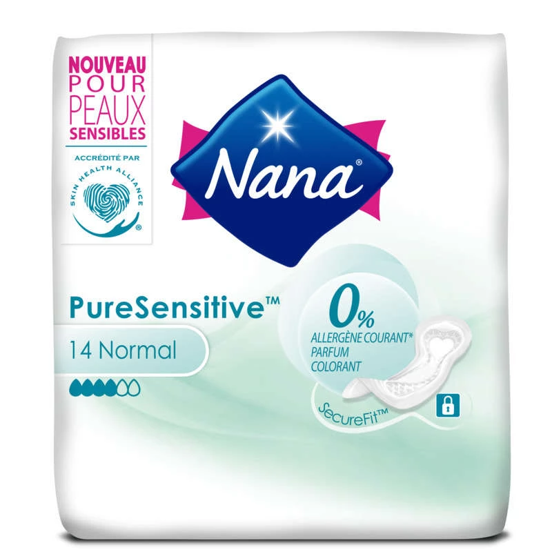 Sanitary Pads without Wings 0% Allergens Regular x14 - NANA