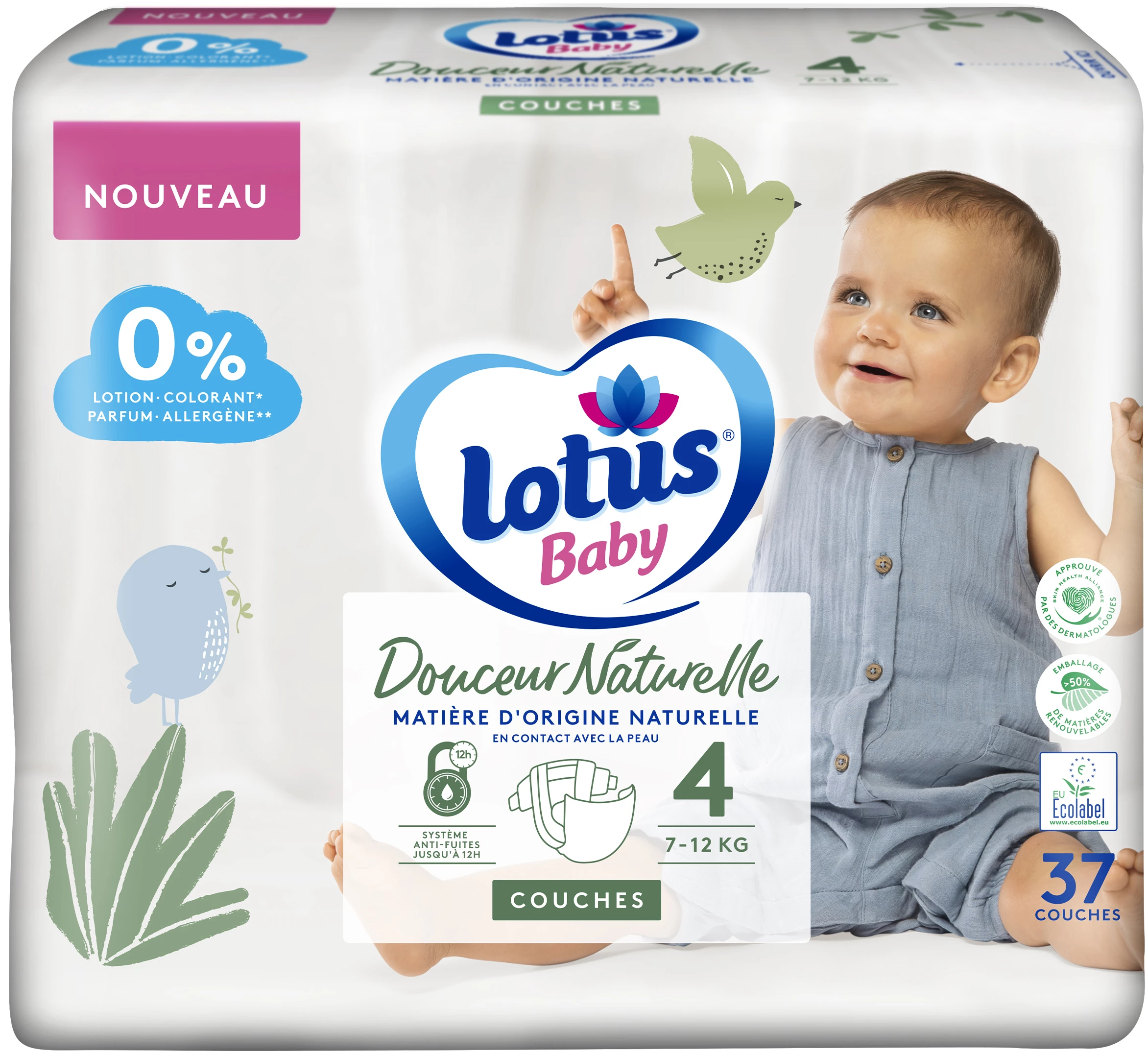 Pannolini per bambini taglia 4: 712 kg di morbidezza naturale - LOTUS BABY