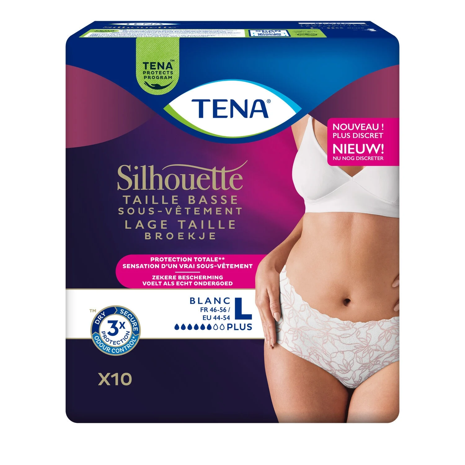 Low white waist silhouettes culotes Size L x10 - Tena