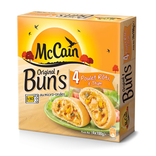 Original bun's poulet rôti & thym x4 - MC CAIN