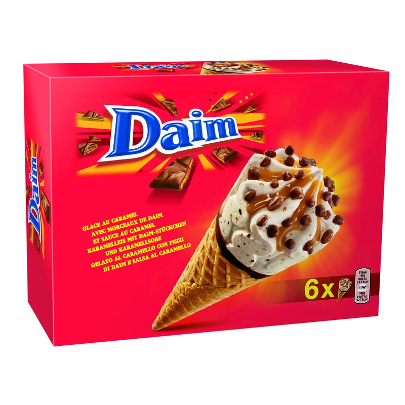 Glace caramel & morceaux de daim x6 - DAIM
