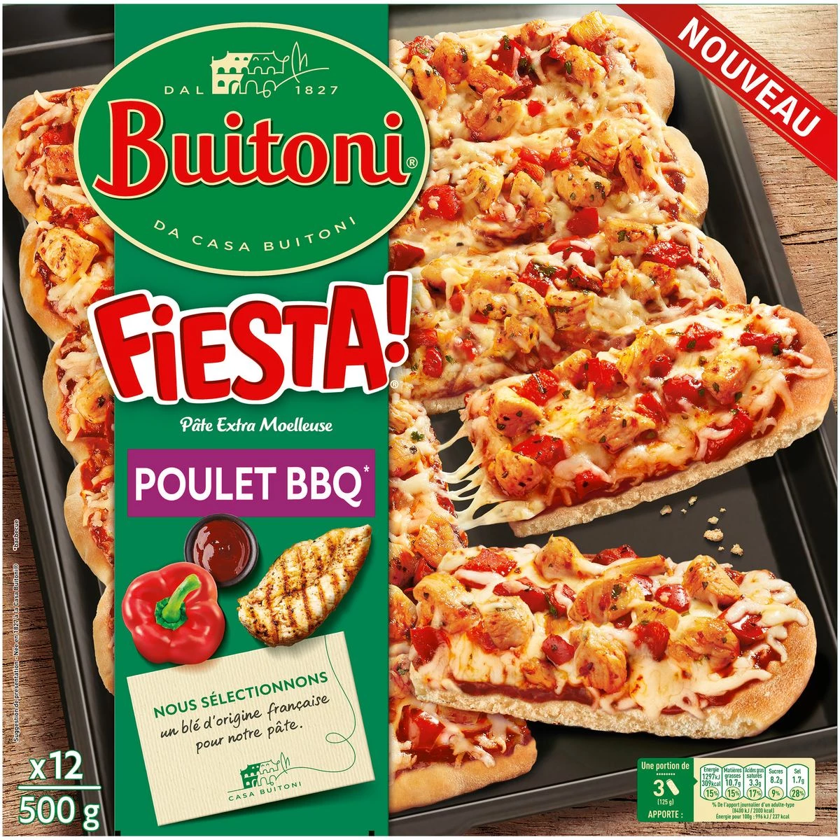 Pizza fiesta poulet & barbecue x12 - BUITONI