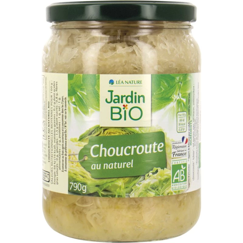 Choucroute au Naturel Bio, 790g - LE JARDIN Bio