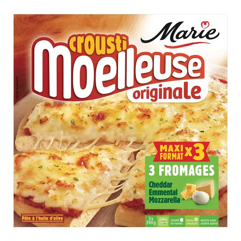 Pizza 3 fromages maxi format 3x390g - MARIE