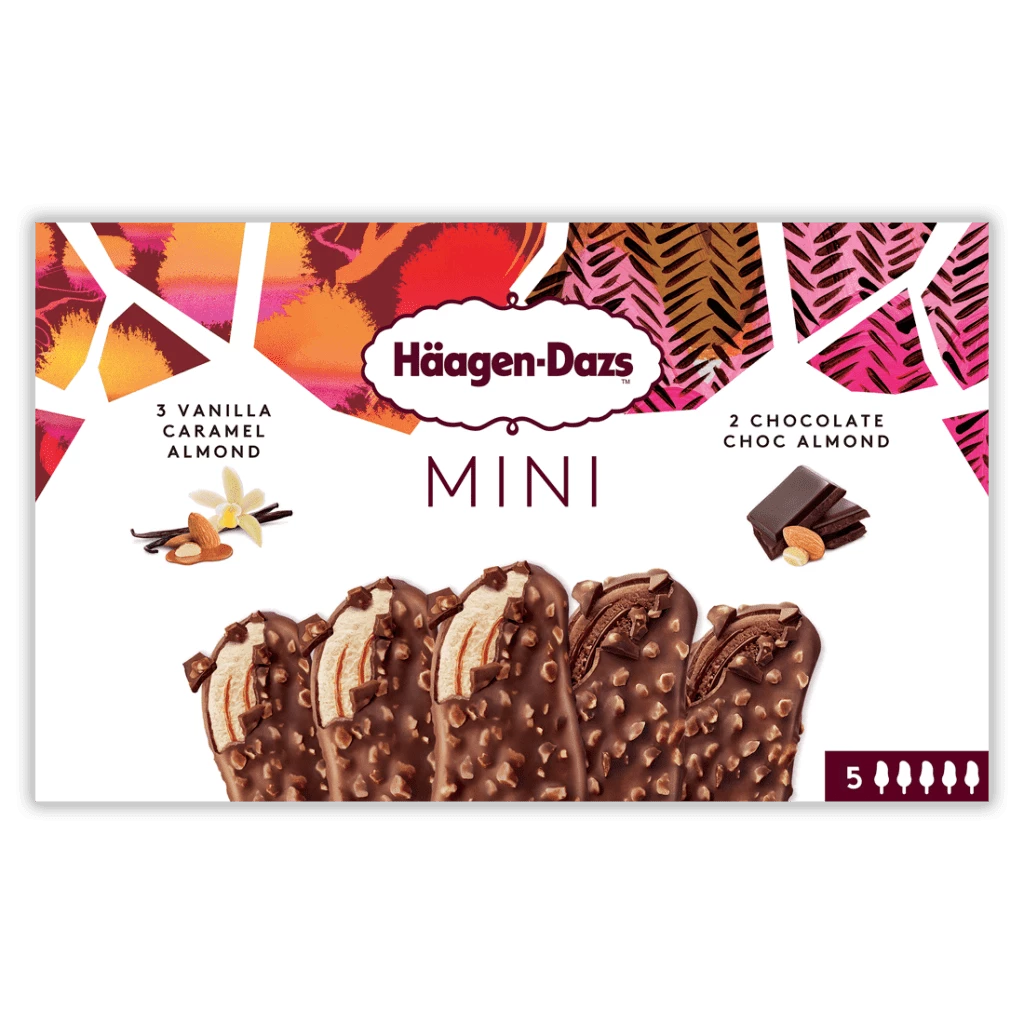 Minis bâtonnets vanilla caramel & chocolate almond x5 - HAAGEN DAZS