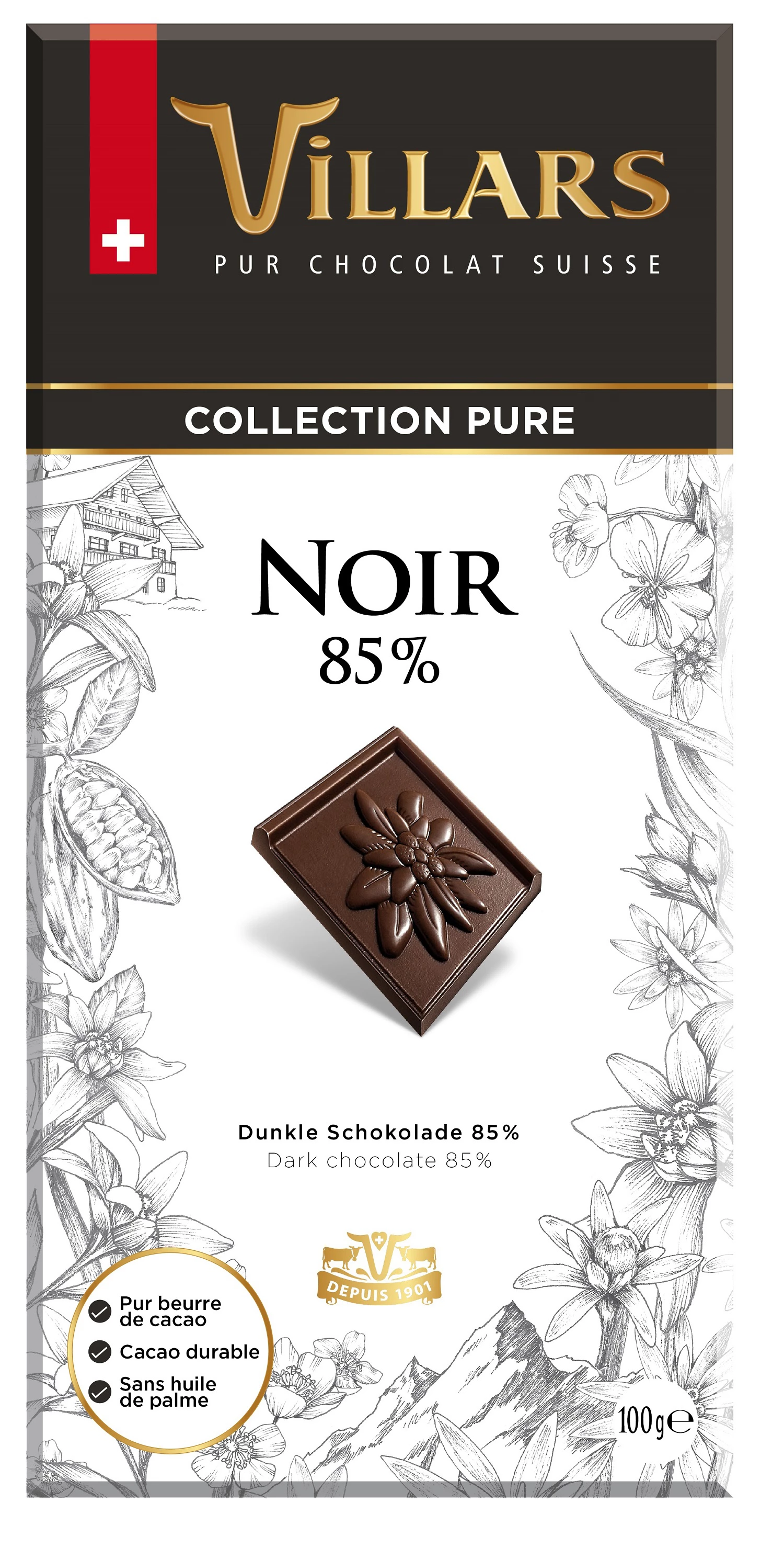 Barra Pure Dark 85 100g Vile