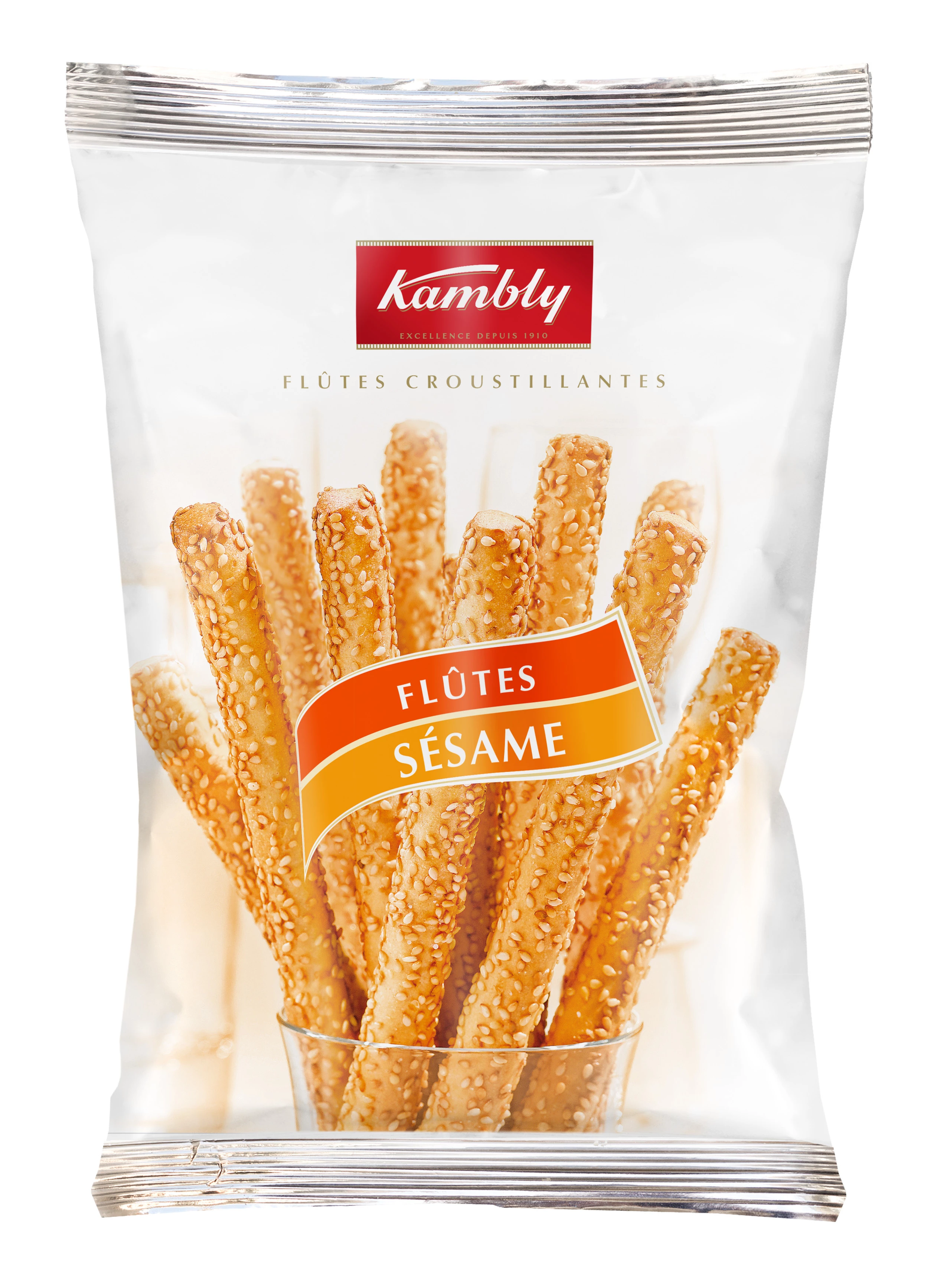 Aperitif Biscuits Sesame Flutes, 125g - KAMBLY