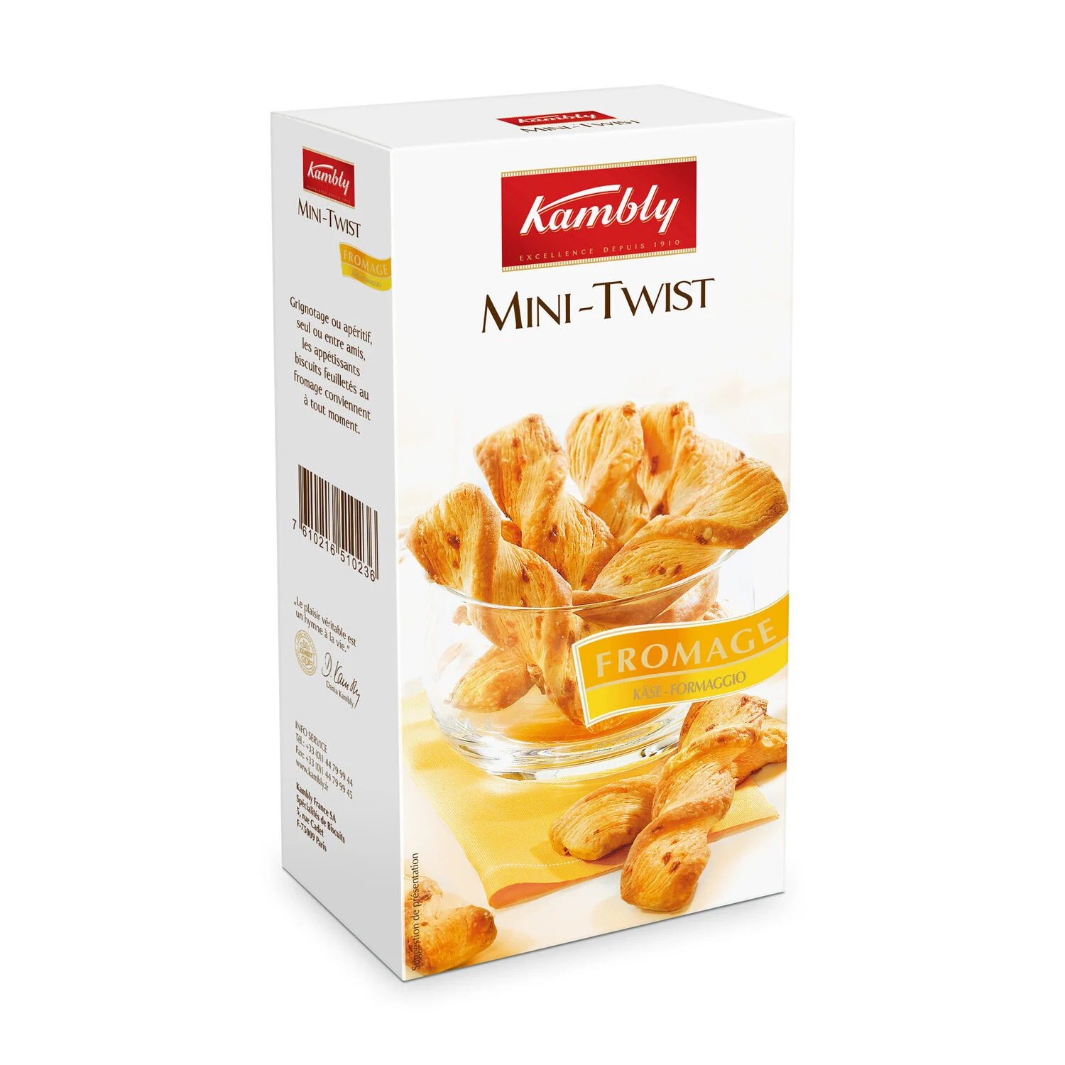 Biscuits Apéritifs Mini Twist Fromage 115g - Kambly