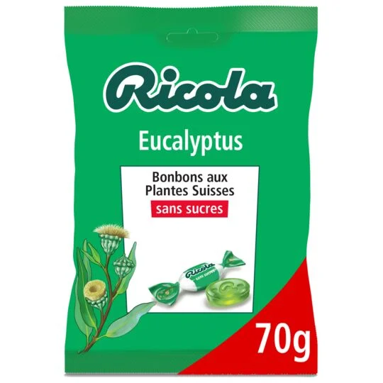 Caramelle svizzere alle piante di eucalipto; 70 g - RICOLA