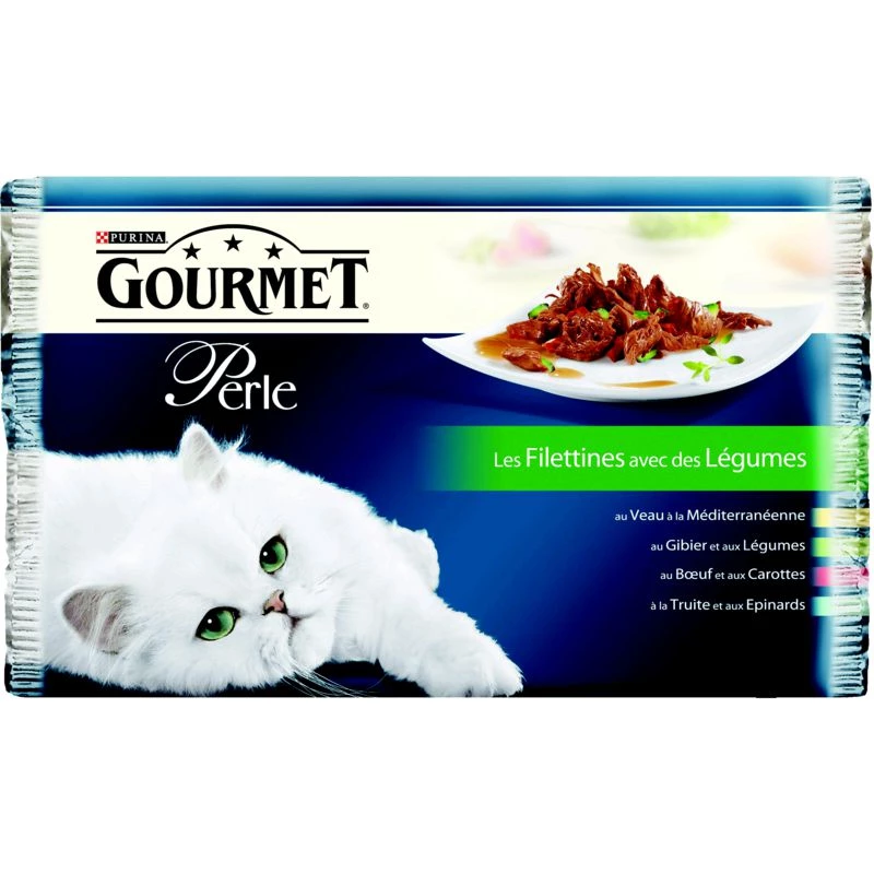 Comida para gatos GOURMET mini filete vegetal 4x85g - PURINA