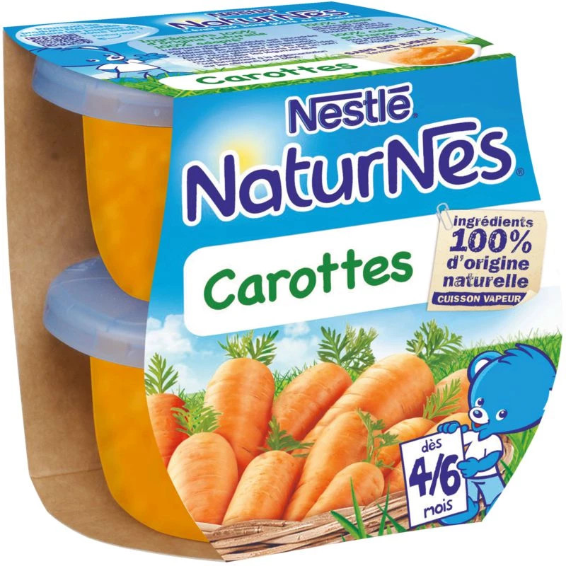 Маленькие морковные горшочки с 4 месяцев 2х130г - NESTLE