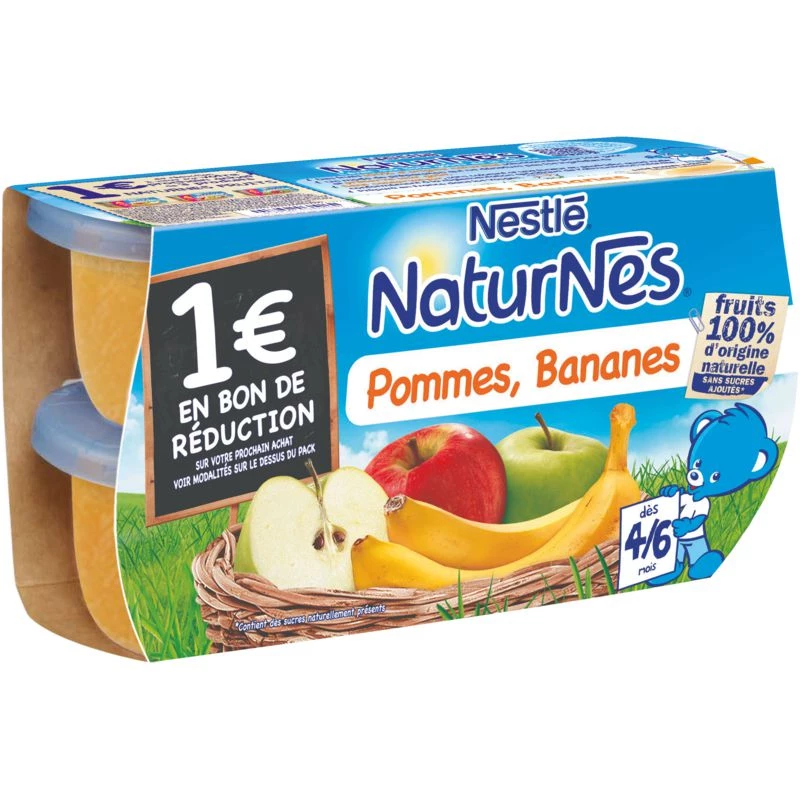 Kleine appel-/bananenpotten vanaf 4 maanden 4x130g - NESTLE