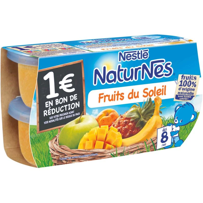 Naturnes Small pot dessert with sun fruit from 8 months 4x130g - NESLTE