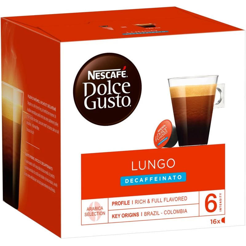 Café Lungo Decaffeinato X16 Capsules 112g - NESCAFÉ