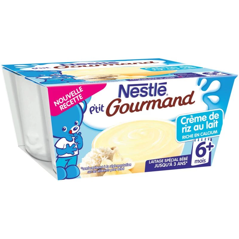 Dessert 6+ months cream of rice pudding 4x100 - NESTLE