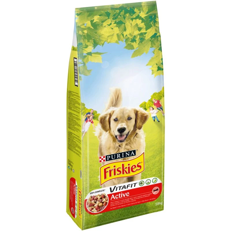 Croquettes pour chien Vitafit Active au bœuf Friskies 18kg - PURINA