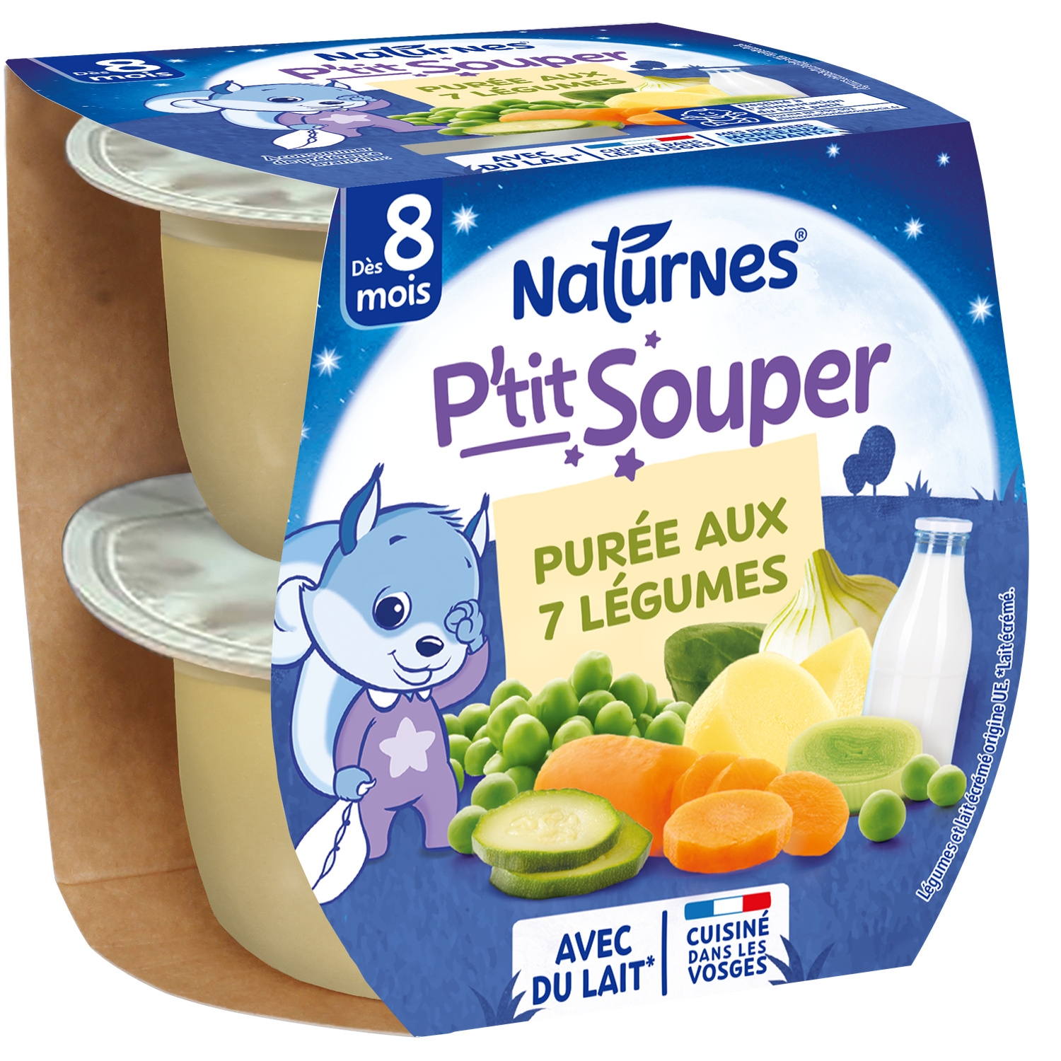 Pottenpuree met 7 groenten 8+ maanden 2x200g - NESTLÉ