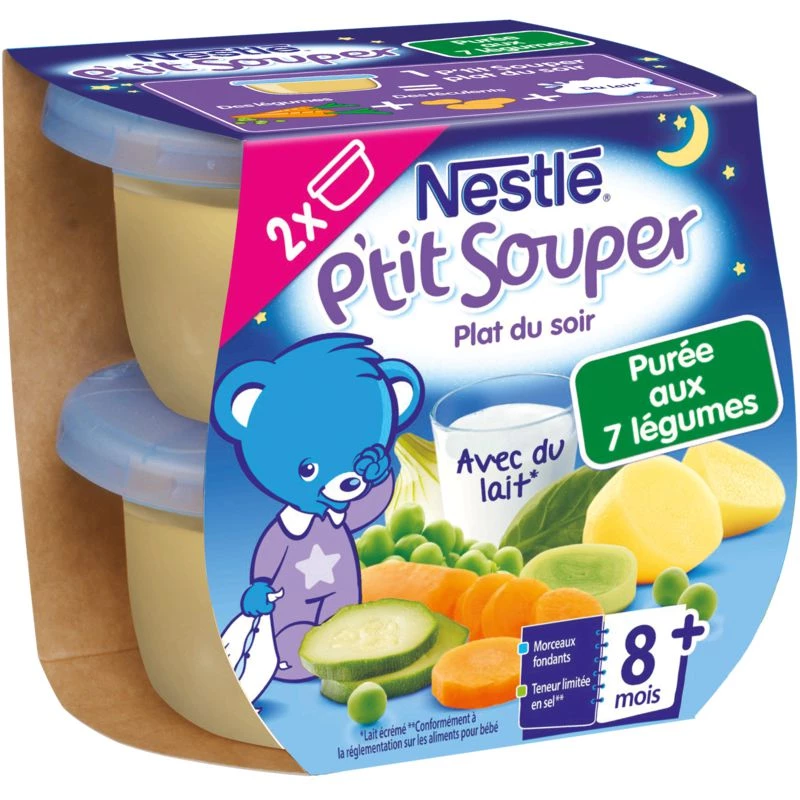 Puré de potes con 7 verduras 8+ meses 2x200g - NESTLE