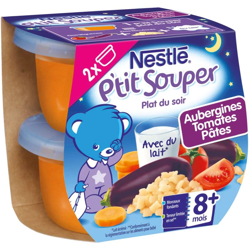 Eggplant/tomato/paste pots 8+ months 2x200g - NESTLE