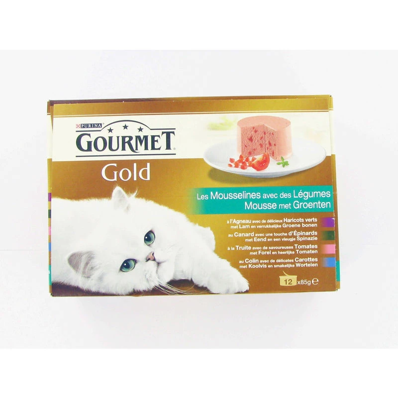 Pâtée pour chat légumes viande poissons GOURMET 12x85g - PURINA