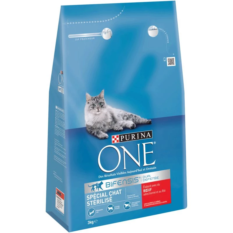 Croquettes pour chat stérilisé bœuf PURINA 3kg