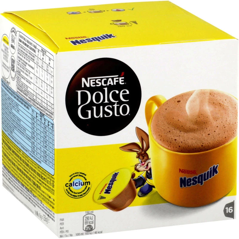 Nesquick Chocolat Chaud X16 Dosettes 256g - NESCAFÉ