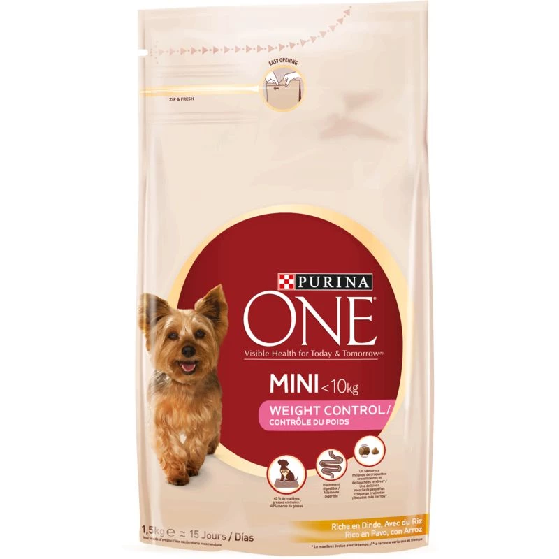 Ração seca para cachorro Mini 1-10kg arroz de peru 1,5 kg - PURINA