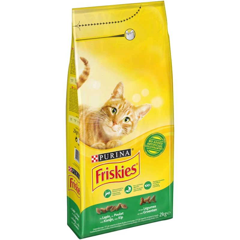 Croquettes pour chats au lapin/poulet/légumes Friskies 2 kg - PURINA