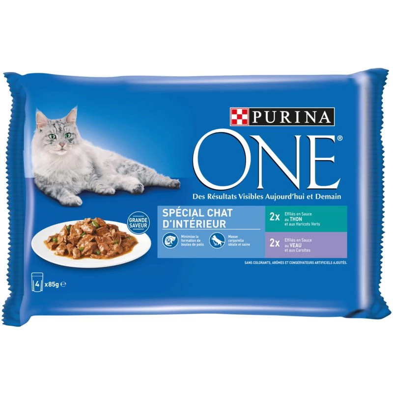 Katzenfutter für Wohnungskatzen 4x85g - PURINA