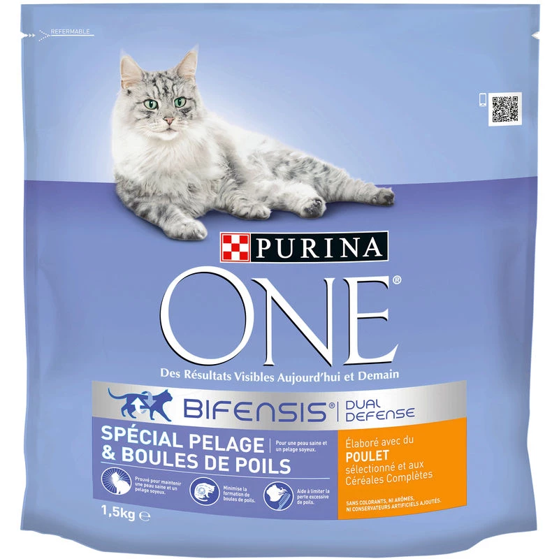 Kattenvoer voor speciale vachten en haarballen 1,5kg - PURINA ONE
