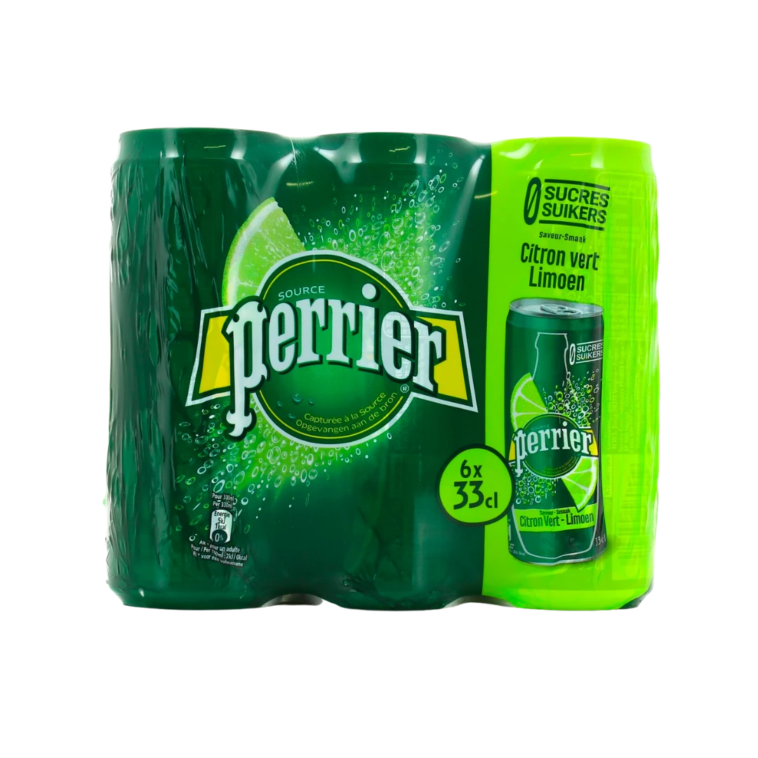 Lime sparkling mineral water 6x33cl - PERRIER