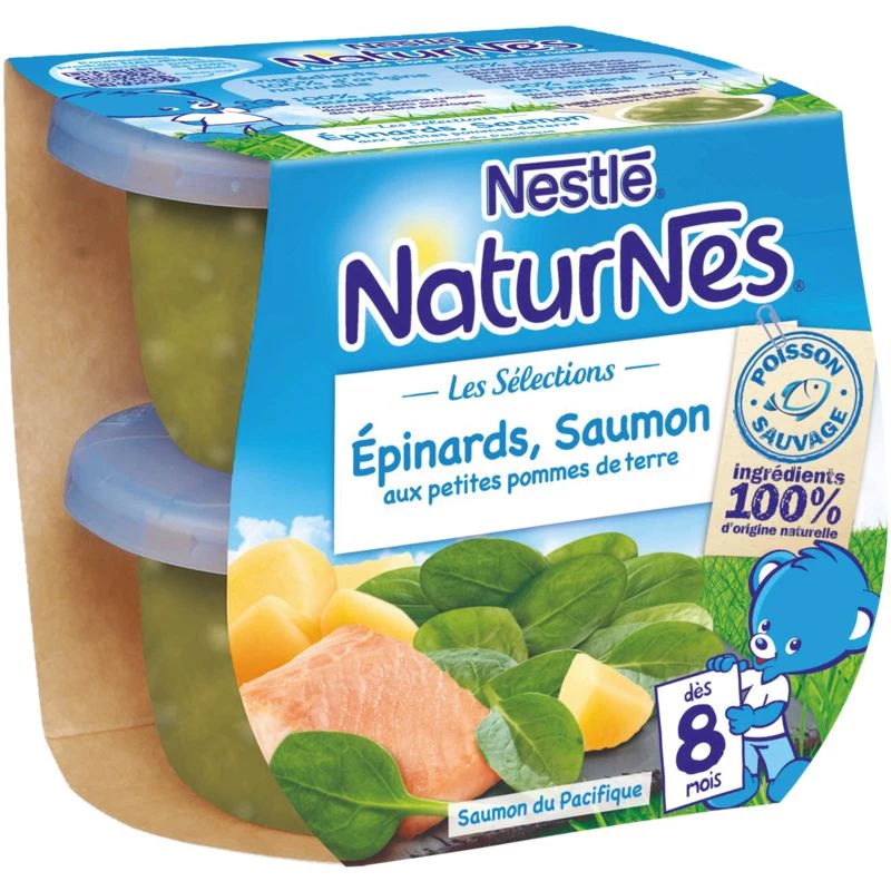 Spinach/salmon pots from 8 months 2x200g - NESTLE