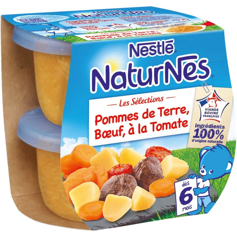 أواني لحم البقر/البطاطا/الطماطم من 6 أشهر 2x200 جرام - NESTLE