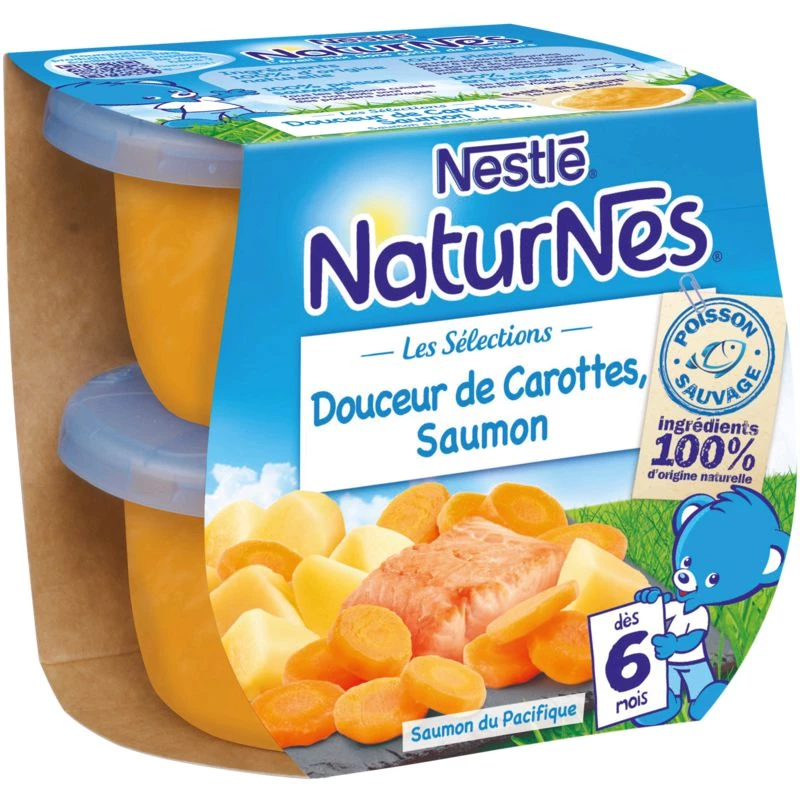 Carrot/salmon pots from 6 months 2x200 g - NESTLÉ