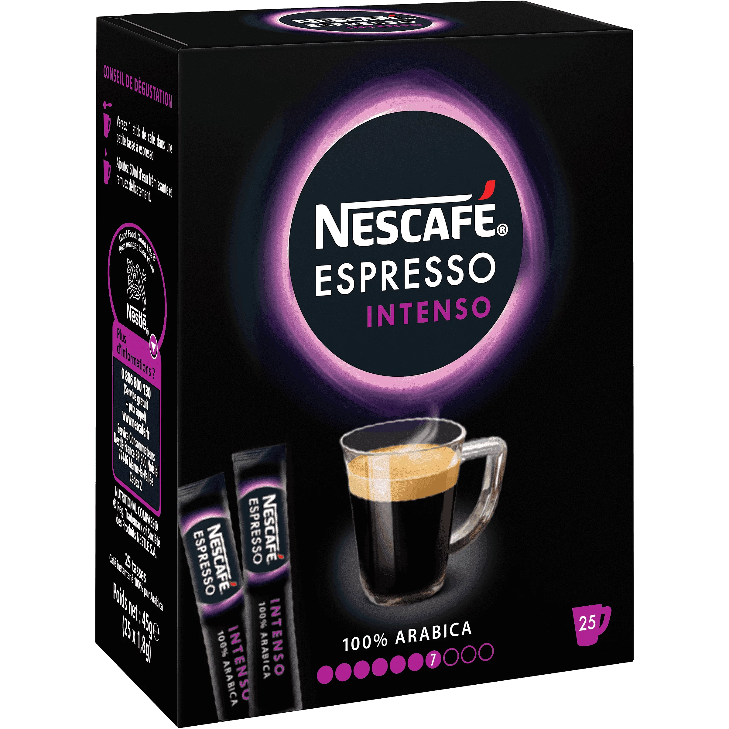 Café espresso intenso x25 sticks 45g - NESCAFÉ