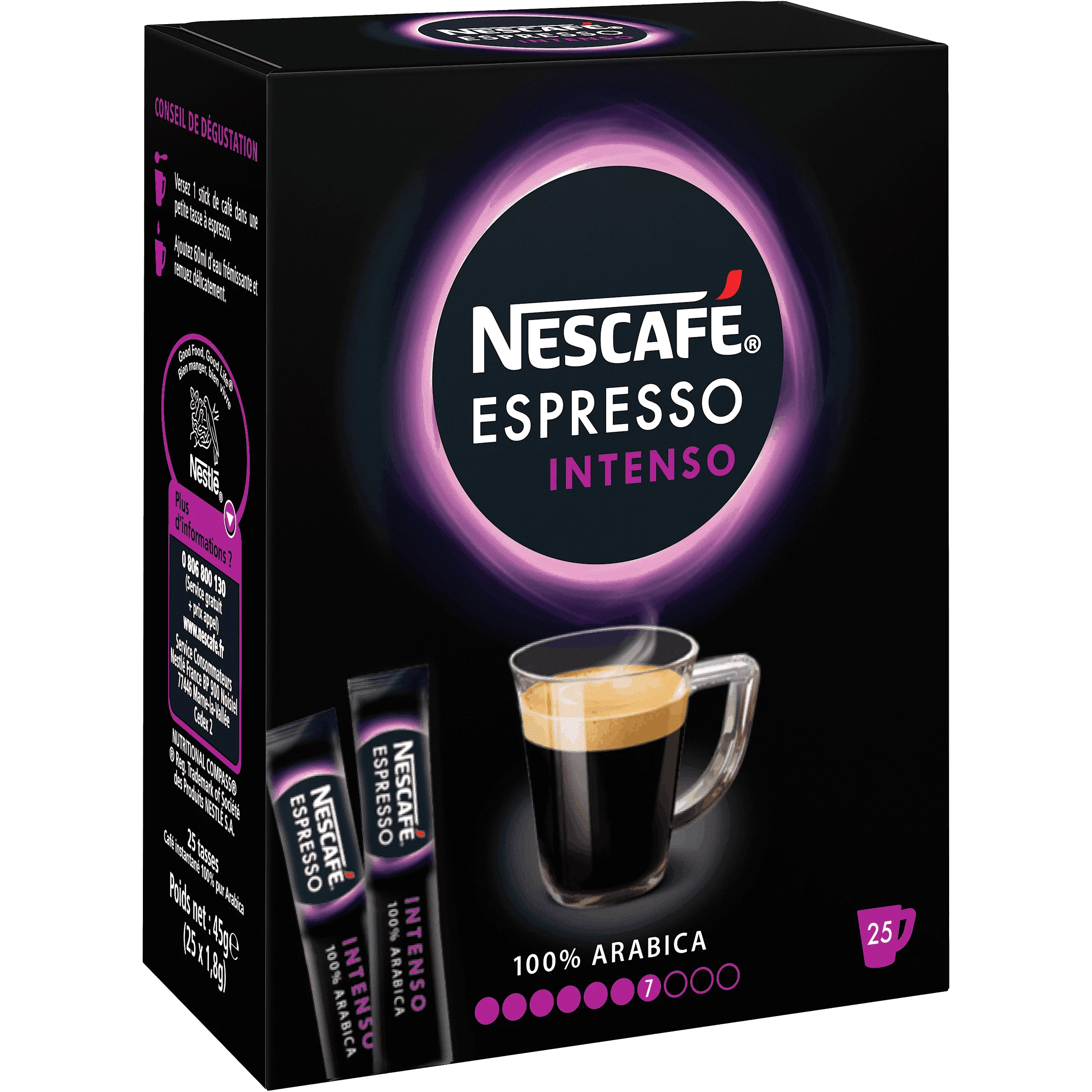 Intense espresso coffee x25 sticks 45g - NESCAFÉ