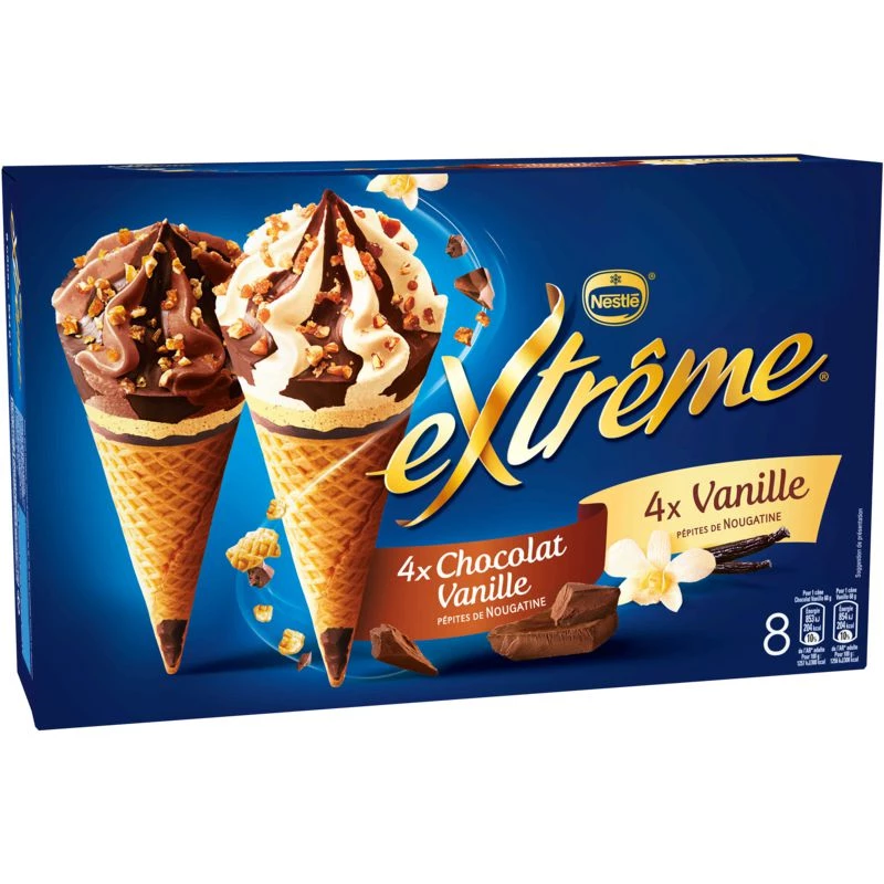 Vanilla/chocolate cone X8 - Extreme