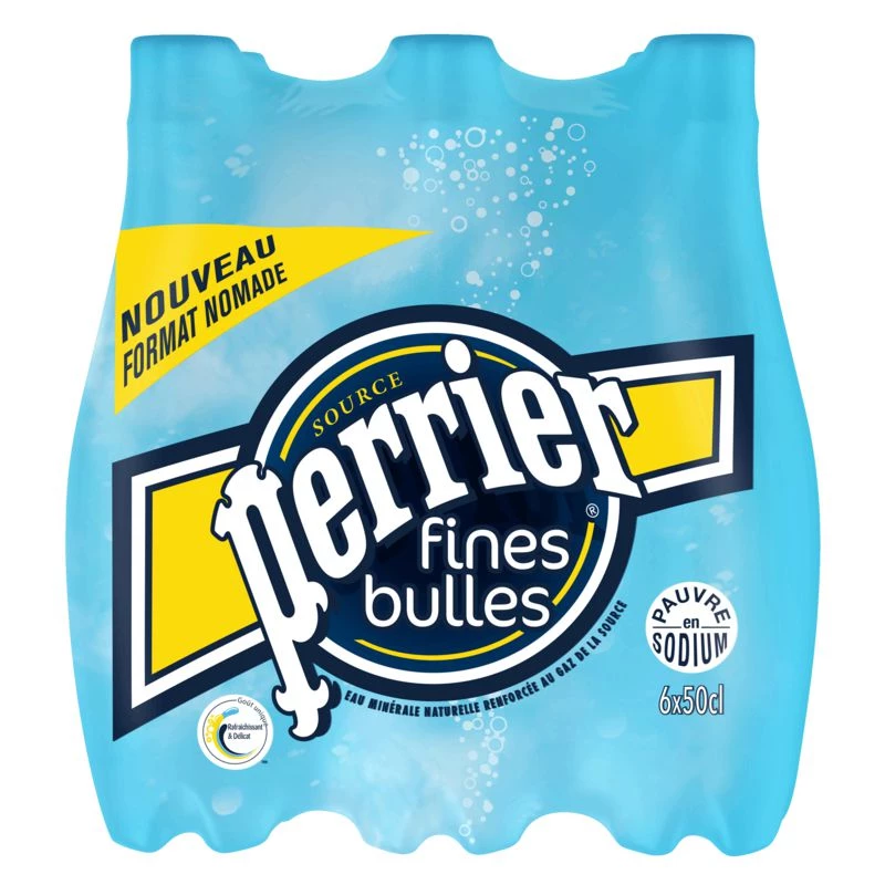 Eau minérale gazeuse fines bulles 6x50cl - PERRIER