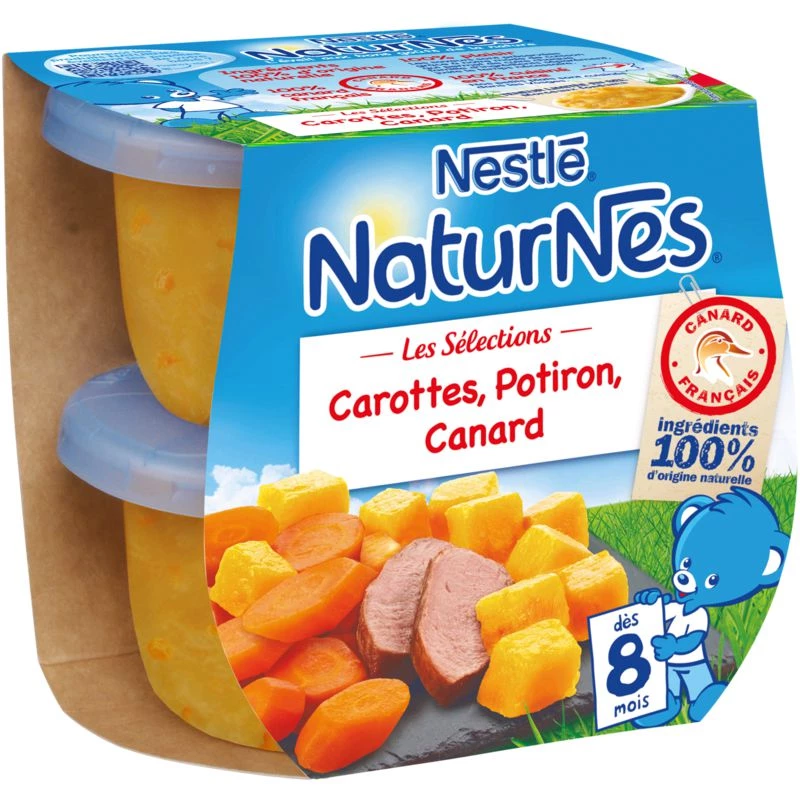 Vasetti di carote/zucca/anatra da 8 mesi 2x200g - NESTLE