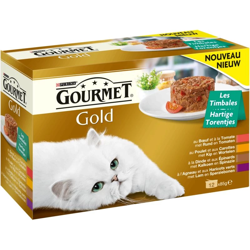 Comida para gatos Les timbales GOURMET 12x85g - PURINA