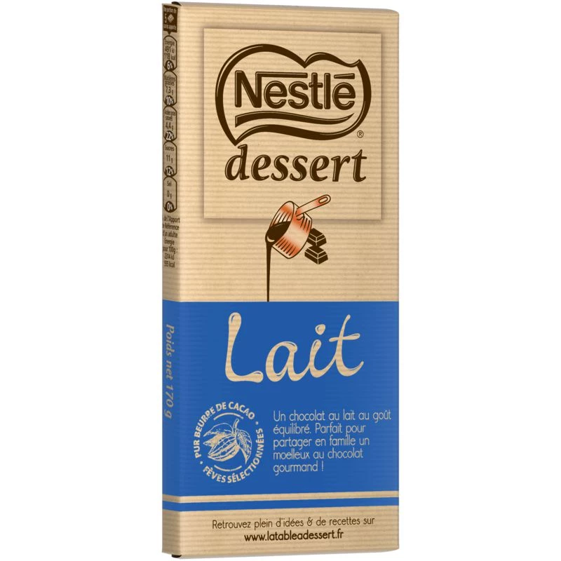 Tablette de chocolat au lait Dessert 170g - NESTLE