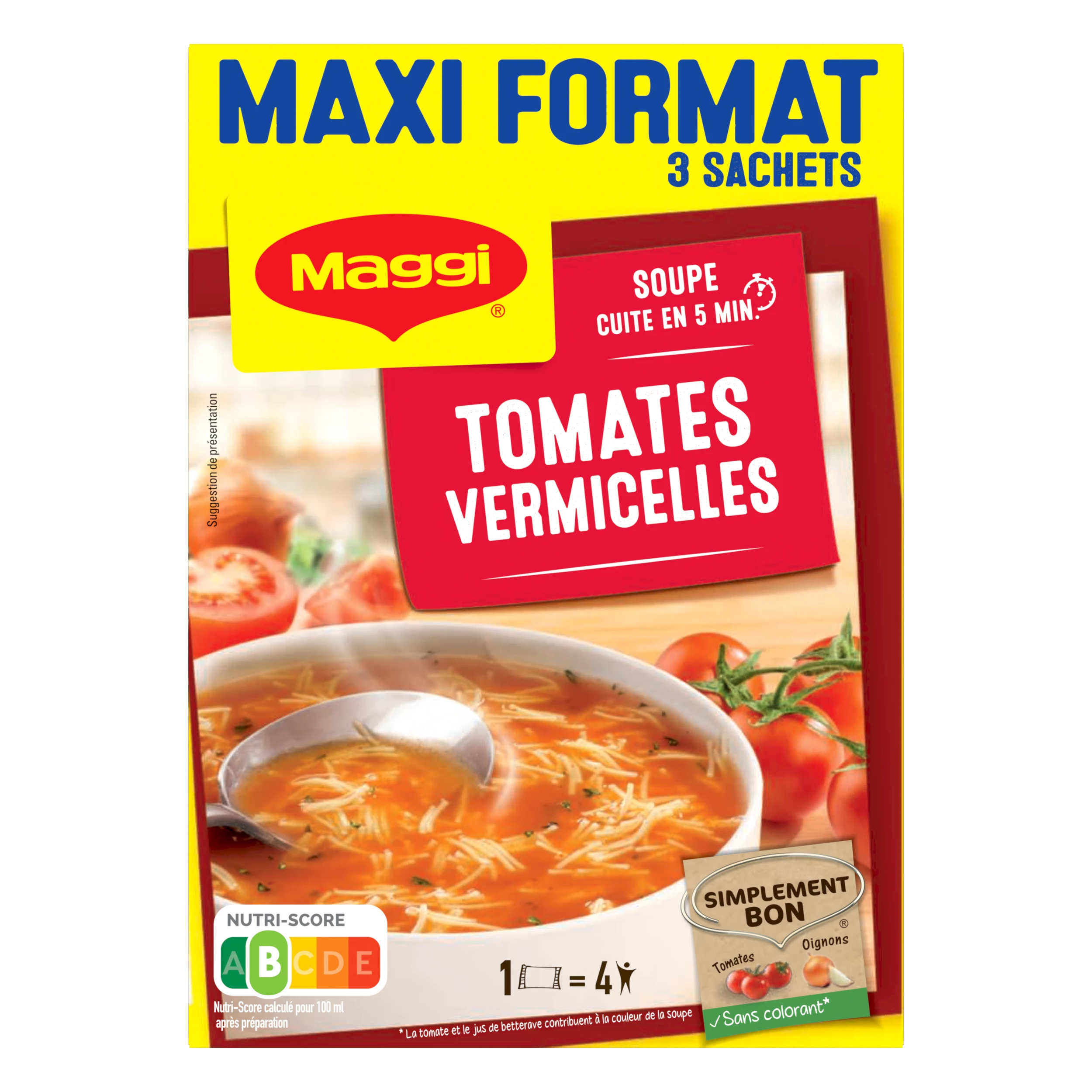 Sopa de tomate com aletria 3 saquetas de 70g - MAGGI